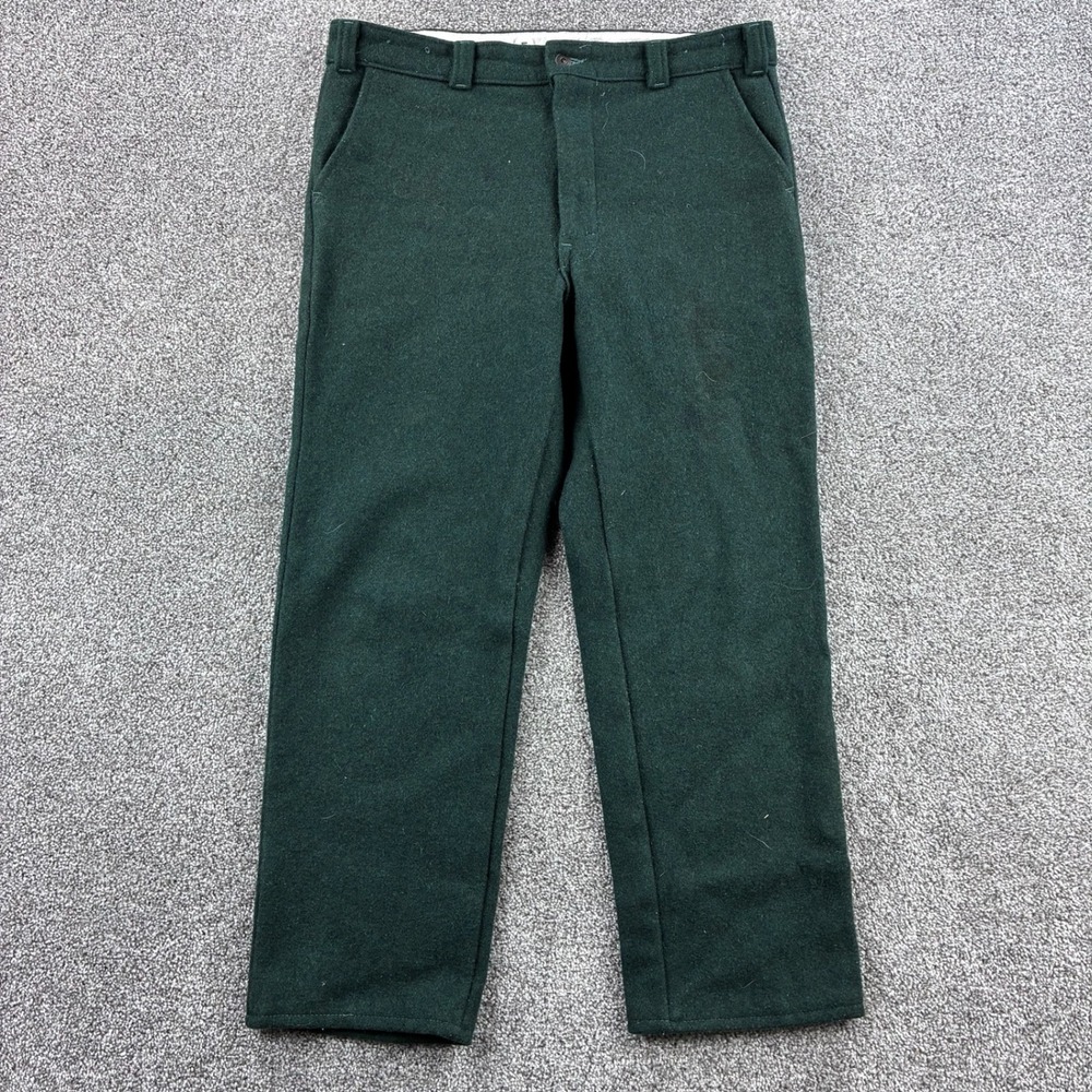 Vintage Codet Wool Pants Mens 36x31 Green Heavyweight Made in Canada Hunting